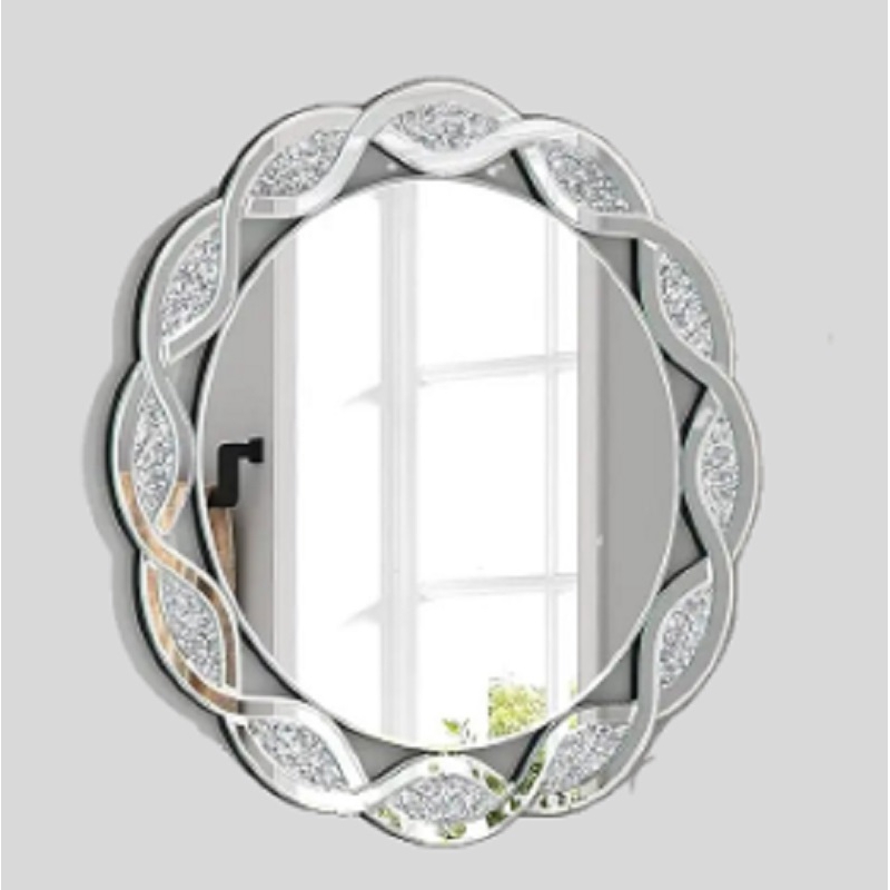 Supernalway Enterprise Crystal Decor Silver Mirror Crush Diamond Mirror